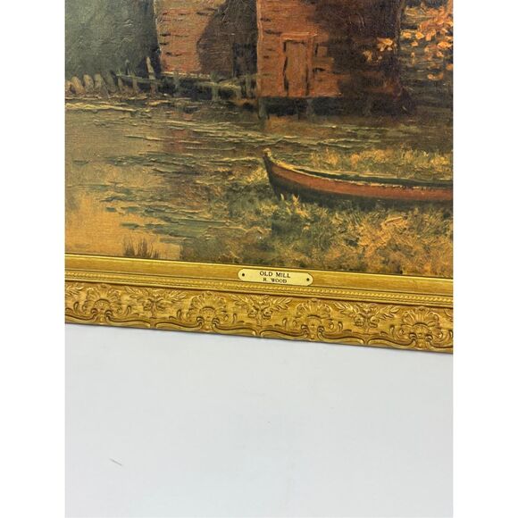 Vintage Old Mill Robert Wood Framed Print Large Plaque 22.5x39.5in Turner Frame - Picture 4 of 8